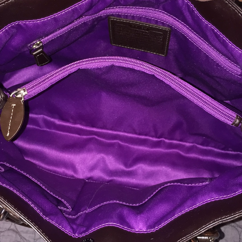 Coach Penelope Tattersall Wool Plaid Satchel - Picture 5 of 6